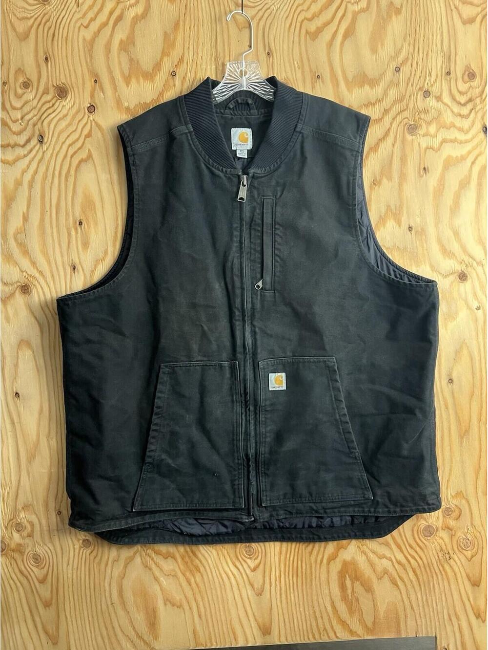 Carhartt Vest Black Mock Neck Quilt Lining Mens 2XL Tall 104395 BLK Thinsulate